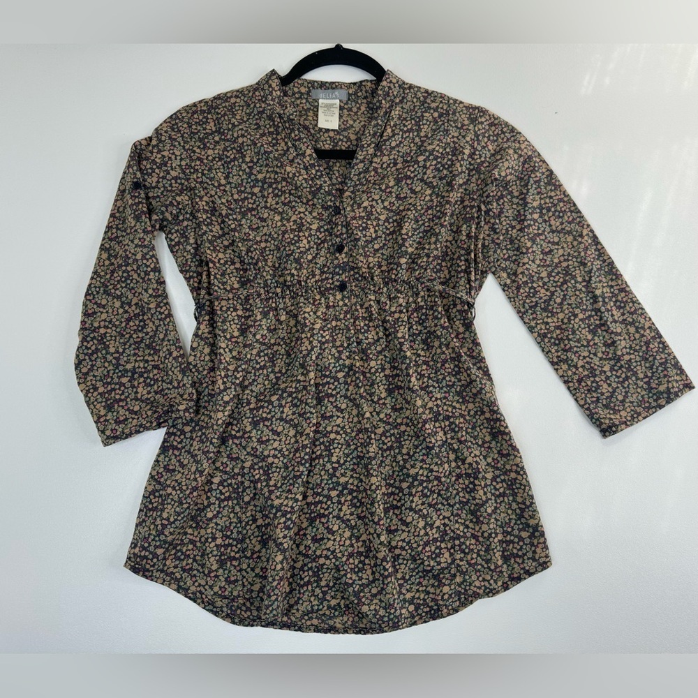 Y2K VTG Delia’s Ditsy Floral Baby Doll Tie Back Empire Waist Top Juniors Small